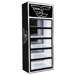 Customize LED Light Illuminated Floor Standing Smoke Shop Display Large Capacity Acrylic Cigarette Tobacco Display Case