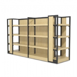 Flexible household store steel-wood shelves for supermarket