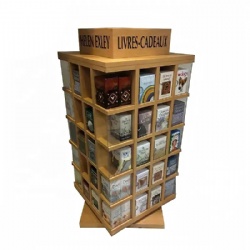 Custom Retail Wood Gift Card Rack MDF Pos Floor Stand Supermarket Display Rack Food Display Stand Soap Essential Oil Display