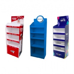 Custom Logo Retail Store Paper Display Racks Supermarket Free Standing POS Floor Corrugated Stand Cardboard Display