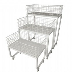 Supermarket Metal Mesh Folding Promotion Table Snacks Toys Storage Basket Display Shelves For Retail Store