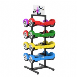 Hot Sale Store Double Sided Electric Balance Car Metal Display Rack Kids Scooters Skateboard Display Stand