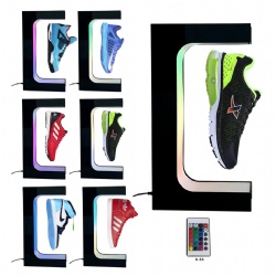 Customization sneaker color lighting rotating magnetic levitating shoe display Magnetic floating shoe display for rack stand