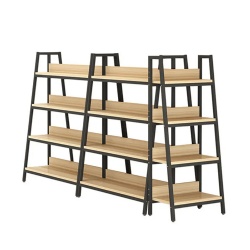 Wooden Double Sides Grocery Shelf Display Racks Cosmetic Store Shelf Metal Supermarket Shelves For Retail Store