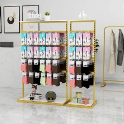 adjustable gold stand mobile accessories sock underwear display racks for customized double side gondola shop shelves